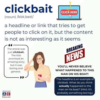 An exaggerated online headline presented as clickbait