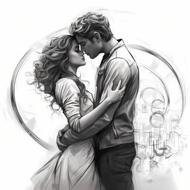 Illustration conveying exaggerated sentimental emotion