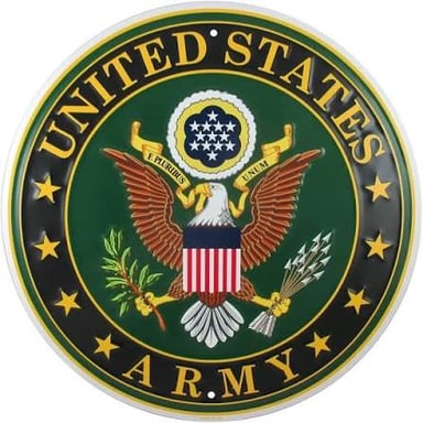 A military insignia displayed as an identifying emblem or badge.