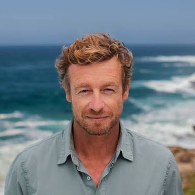 Portrait of Australian actor Simon Baker.
