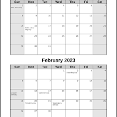 A calendar with two marked dates six months apart.