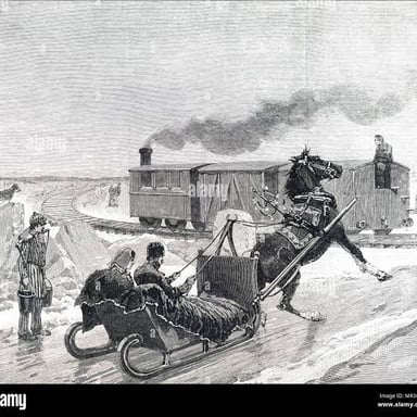 A train shown stopping abruptly at a station.