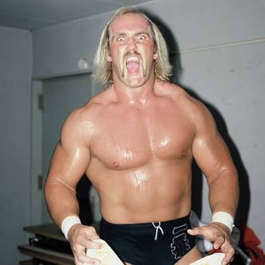 Hulk Hogan posing as a professional wrestler.