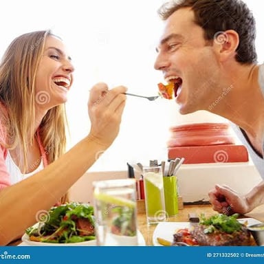 A person pausing to appreciate a bite of food.
