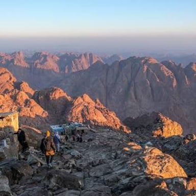The rugged mountainous landscape of Mount Sinai.