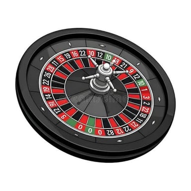 A roulette wheel showing its red, black, and green numbered pockets.