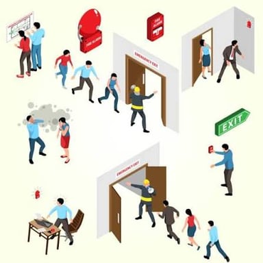 A person hurrying away and looking back, illustrating a sudden escape.