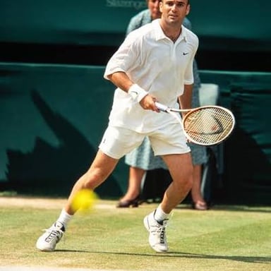Andre Agassi, the American tennis champion, on a tennis court.