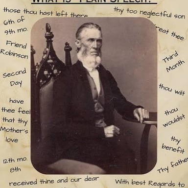 A text illustrating older forms of address such as thee, thou, and thy.