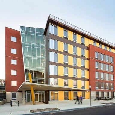 Residents’ apartment building serving as a shelter and home