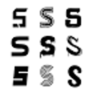 A clear uppercase S, with its two opposing curves.