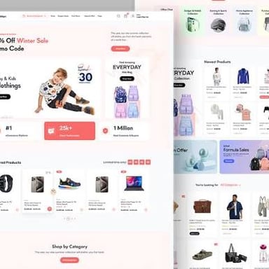 An online shop displays products for customers to browse and buy.