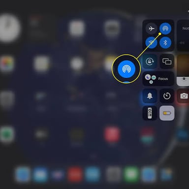 An iPad displaying an AirDrop sharing screen