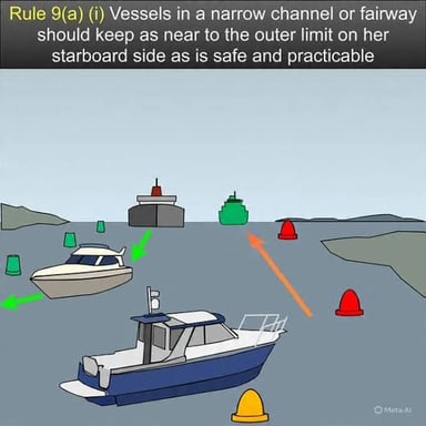 A boat guided through a channel by its operator.