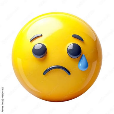 Happy and sad emoji faces depicted with tears