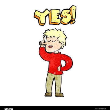 An illustration of a person expressing enthusiastic agreement