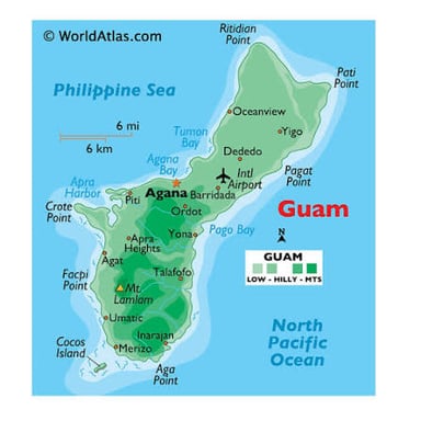 A view of Guam’s coastline on the western Pacific.