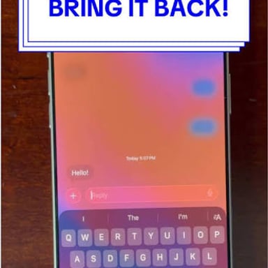 A phone with an unreadable text conversation, suggesting private messages.