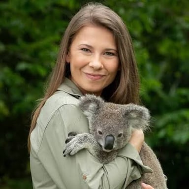 Portrait of Bindi Irwin, an Australian wildlife conservationist.