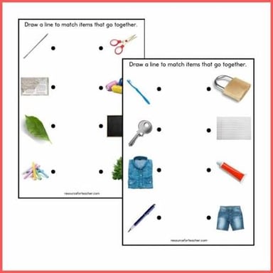 A simple diagram showing pairs of words connected as partners