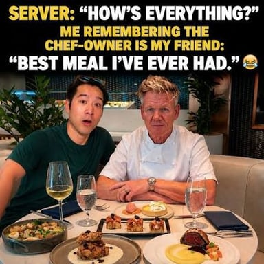 A person recommending a restaurant to a friend.