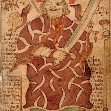 A manuscript page representing the medieval Icelandic Edda tradition.