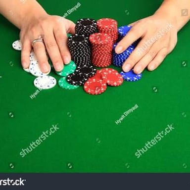 Poker chips contributed to a pot before the cards are dealt.