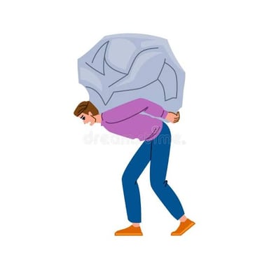 A person carrying a weight as a visual metaphor for responsibility.