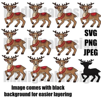 A reindeer associated with Santa Claus
