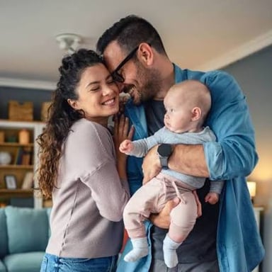 A father spending time with a child.