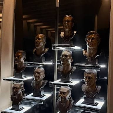 Statues displayed in a hall of fame