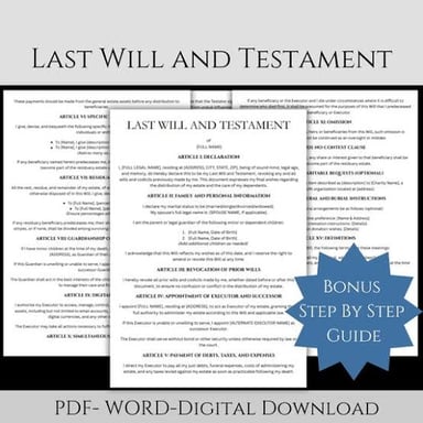 A will and estate papers representing an inheritance an heir may receive.