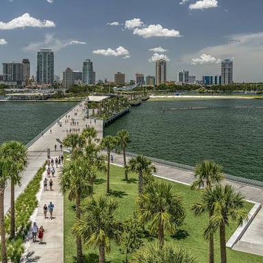 The waterfront skyline of St. Petersburg, Florida