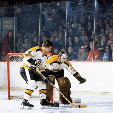 Bobby Orr in a Boston Bruins uniform during his playing career.
