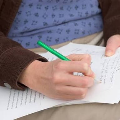 A graded paper displays an A.