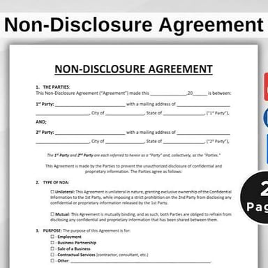 A nondisclosure agreement document representing a promise to keep information confidential.
