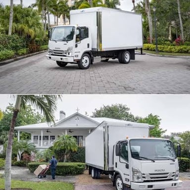 An Isuzu commercial truck, representing the Japanese vehicle maker.