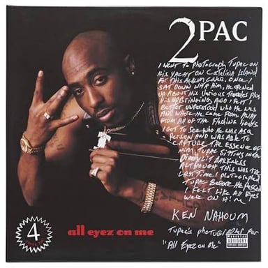 A portrait of rapper Tupac Shakur