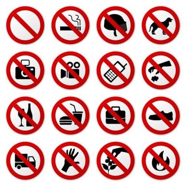 A warning sign indicating that an action is prohibited