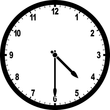 A clock showing a time in the early morning.