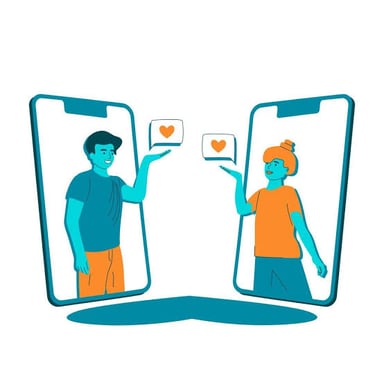A smartphone displaying flirtatious text messages.