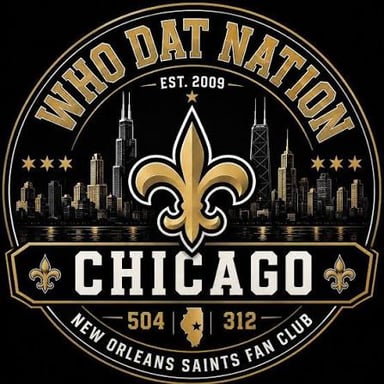 New Orleans Saints fans cheering at a football game.