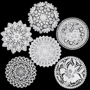 A decorative lace doily showing its openwork pattern.