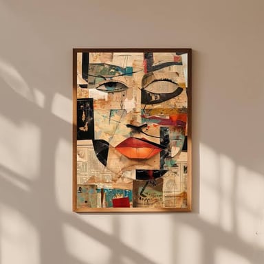 A collage-style artwork associated with the Dada movement.