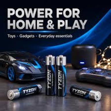 AA batteries beside a toy that makes sound.