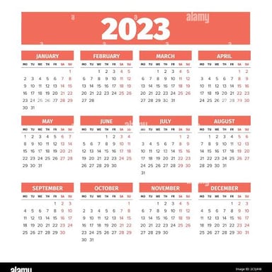 A calendar marking the date from which a statement takes effect