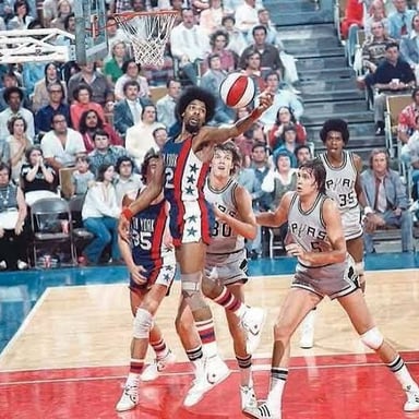 A historic American Basketball Association basketball game.