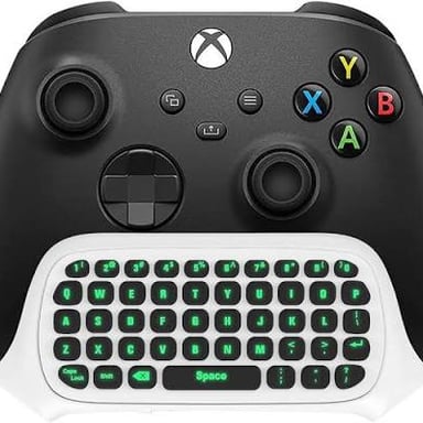 A gaming chat interface beside a keyboard, illustrating online jargon