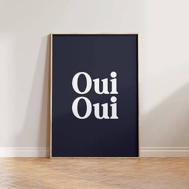 The French word “oui,” meaning “yes.”