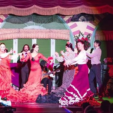 An audience applauding a flamenco performance.